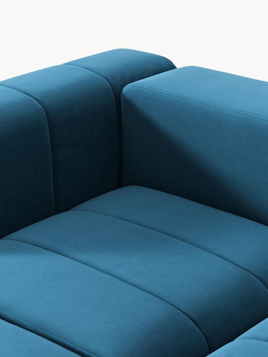 Modular Velvet Sofa Lena 4-seater with Ottoman leftright