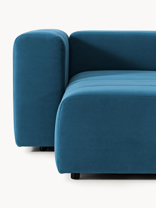 Modular Velvet Sofa Lena 4-seater with Ottoman leftright