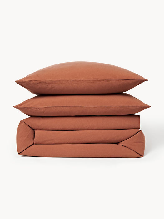 Washed Cotton Percale Duvet Cover Leonie
