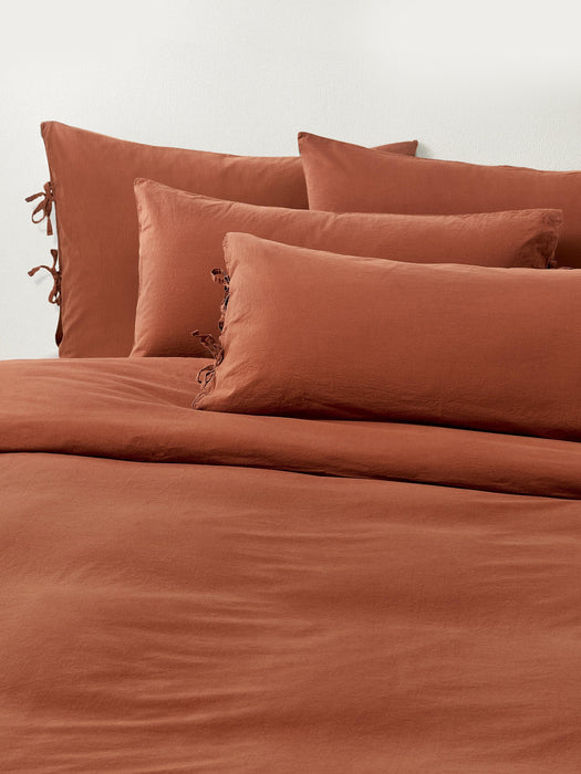 Washed Cotton Percale Duvet Cover Leonie