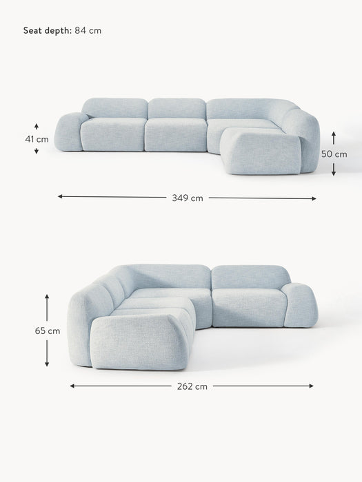 Modular Boucl Corner Sofa Wolke 4-seater