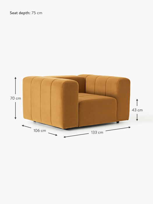 Velvet Lounge Chair Lena