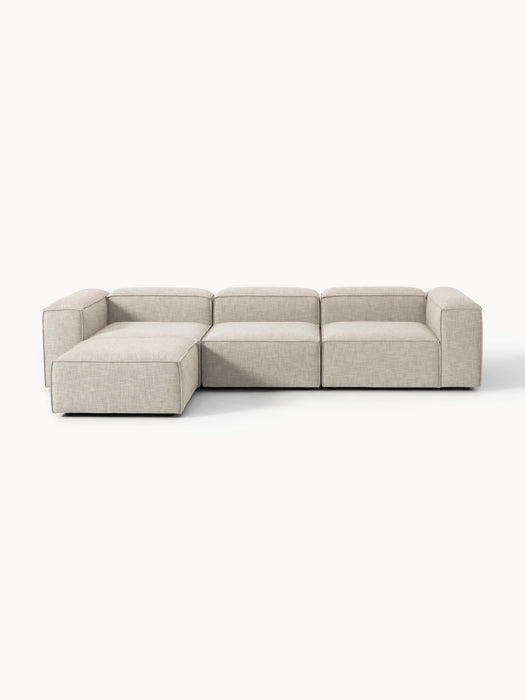 Linen Blend Modular Sofa Lennon 4-seater with ottoman leftright