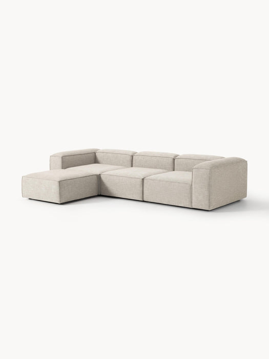 Linen Blend Modular Sofa Lennon 4-seater with ottoman leftright