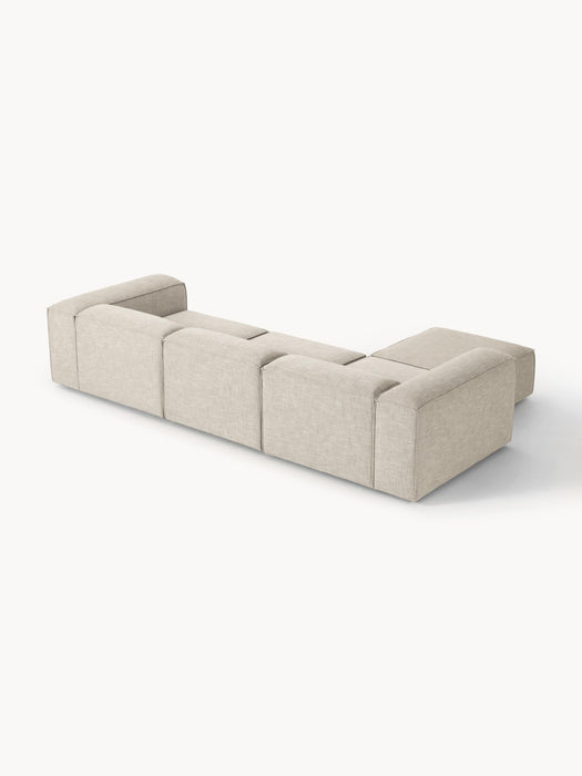 Linen Blend Modular Sofa Lennon 4-seater with ottoman leftright