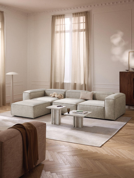 Linen Blend Modular Sofa Lennon 4-seater with ottoman leftright