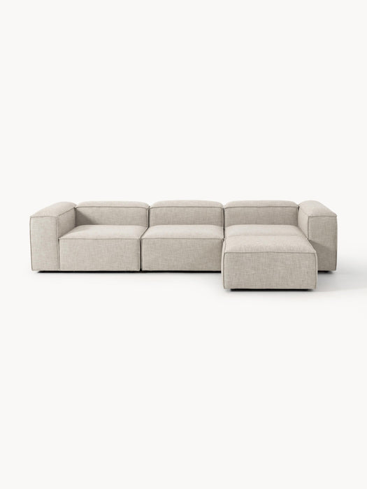 Linen Blend Modular Sofa Lennon 4-seater with ottoman leftright