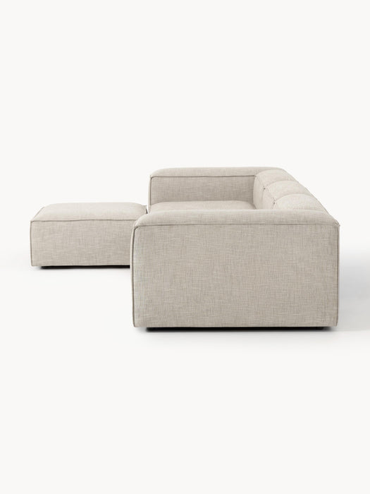 Linen Blend Modular Sofa Lennon 4-seater with ottoman leftright