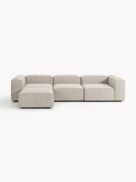 Linen Blend Modular Sofa Lennon 4-seater with ottoman leftright