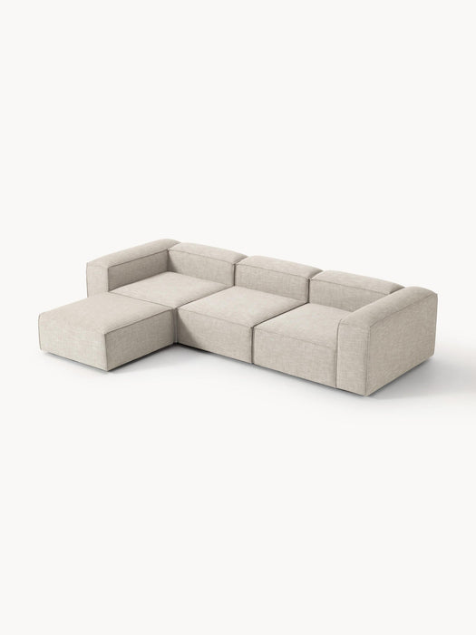 Lennon Linen Blend Modular Sofa (4-seater) with ottoman (left/right)