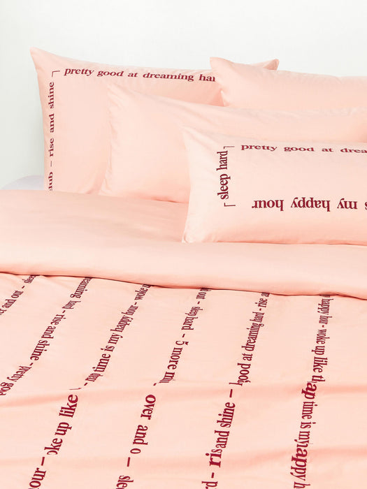 Cotton Percale Duvet Cover Roya with Embroidered Lettering