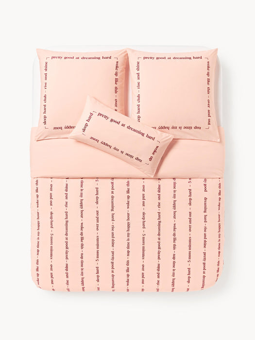 Cotton Percale Duvet Cover Roya with Embroidered Lettering
