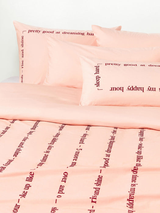 Cotton Percale Duvet Cover Roya with Embroidered Lettering