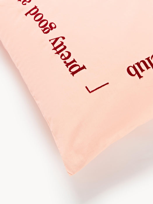 Cotton Percale Duvet Cover Roya with Embroidered Lettering