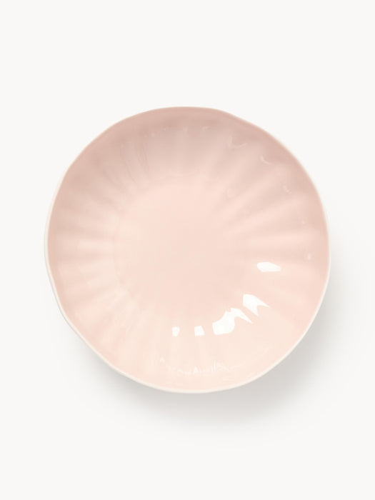Porcelain Soup Plates Sali with Embossed Pattern Set of 4