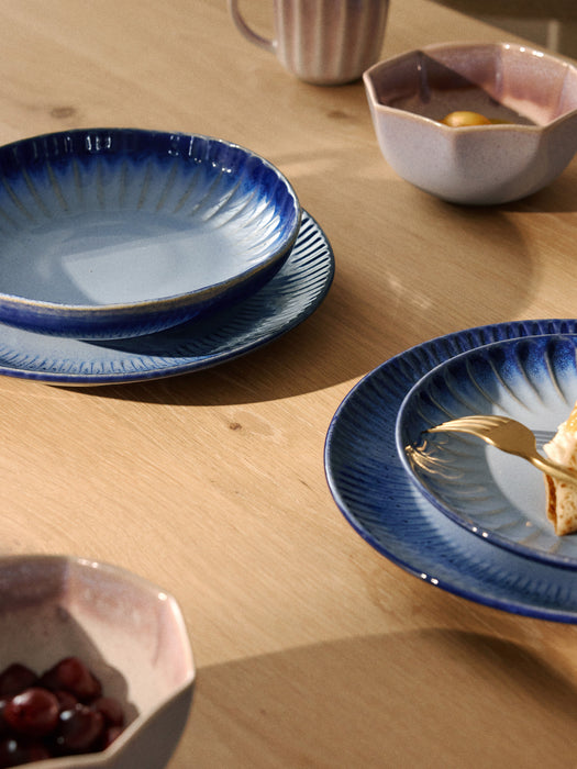 Handmade Vinci Soup Plates with Reactive Glaze Set of 4