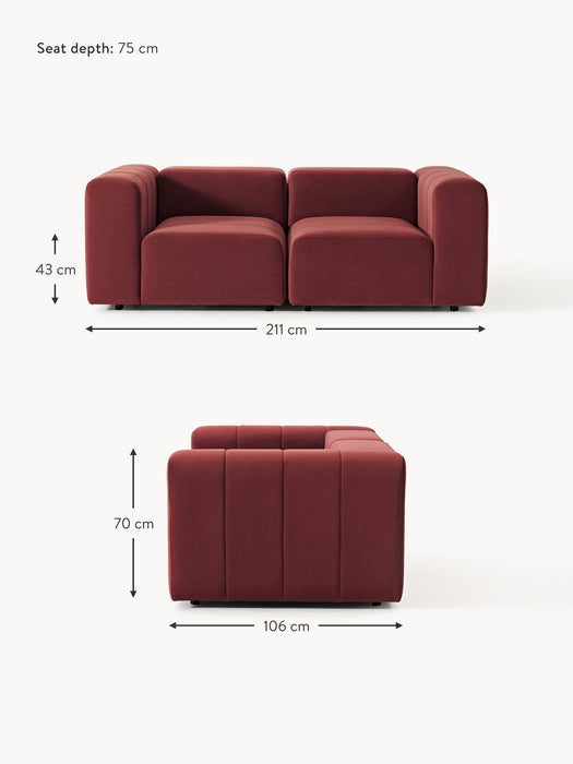 Modular Velvet Sofa Lena 2-seater