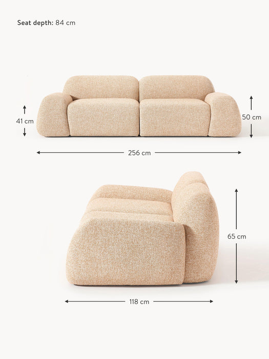 Modular Boucl Sofa Wolke 3-seater