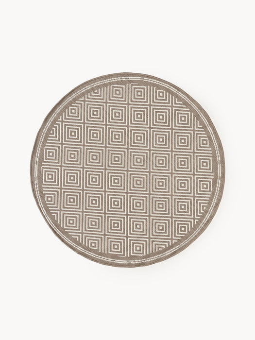 Reddy Round Reversible Indoor & Outdoor Rug with Diamond Pattern