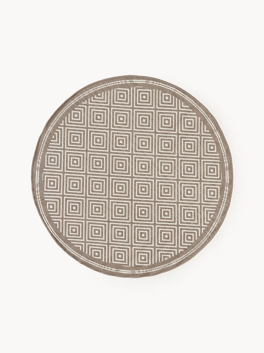 Round Reversible Indoor & Outdoor Rug Reddy with Diamond Pattern
