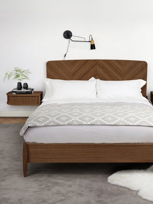 Wooden Wall-Mounted Bedside Table Farsta Tambour with Drawer