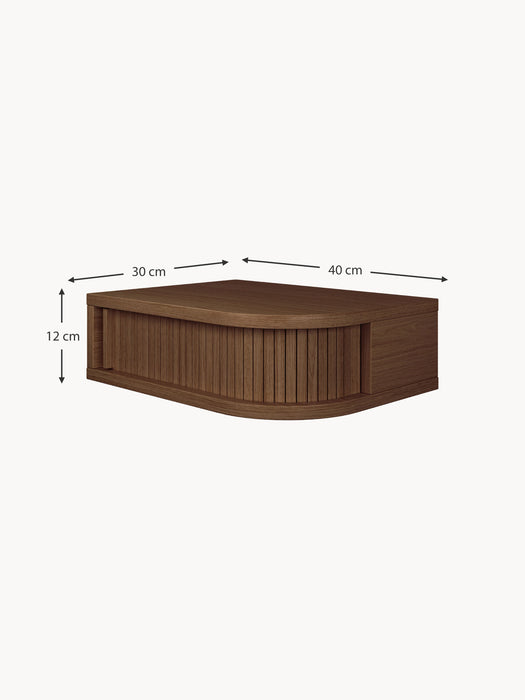 Wooden Wall-Mounted Bedside Table Farsta Tambour with Drawer