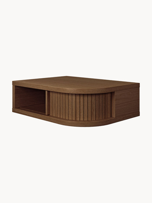 Wooden Wall-Mounted Bedside Table Farsta Tambour with Drawer