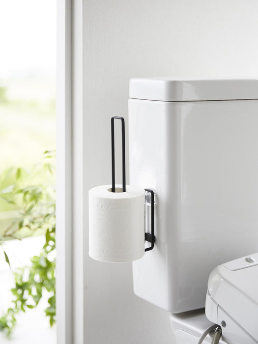 Wall-Mounted Toilet Roll Holder Tower with Adhesive Hooks