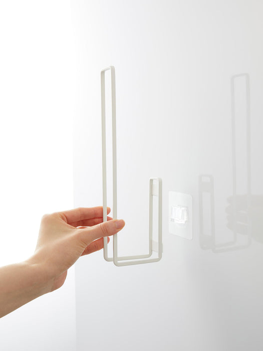 Wall-Mounted Toilet Roll Holder Tower with Adhesive Hooks