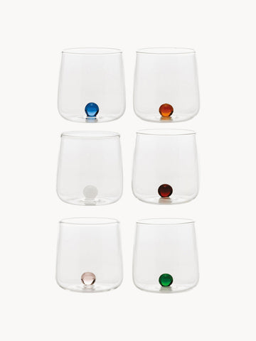 Bilia Handcrafted Borosilicate Tumblers, Set of 6
