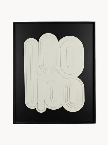Framed Wall Object August with Embossed Pattern
