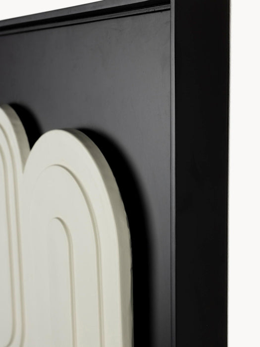 Framed Wall Object August with Embossed Pattern