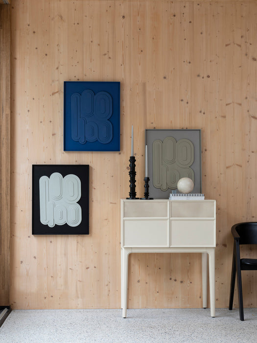 Framed Wall Object August with Embossed Pattern