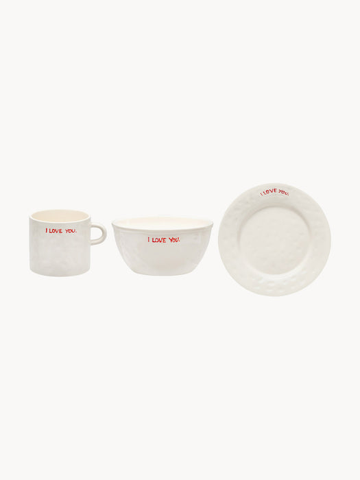 Breakfast Set I Love You, 1 Person, Set of 3