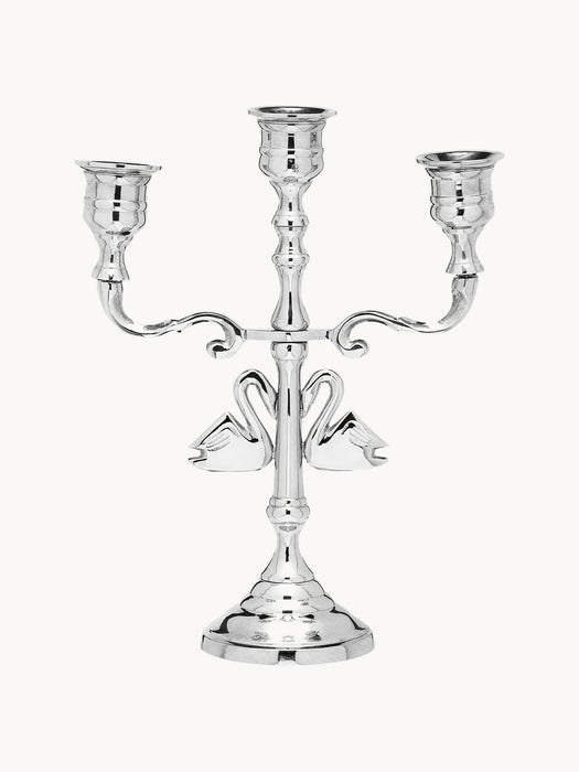 Candle Holder Argent Swans