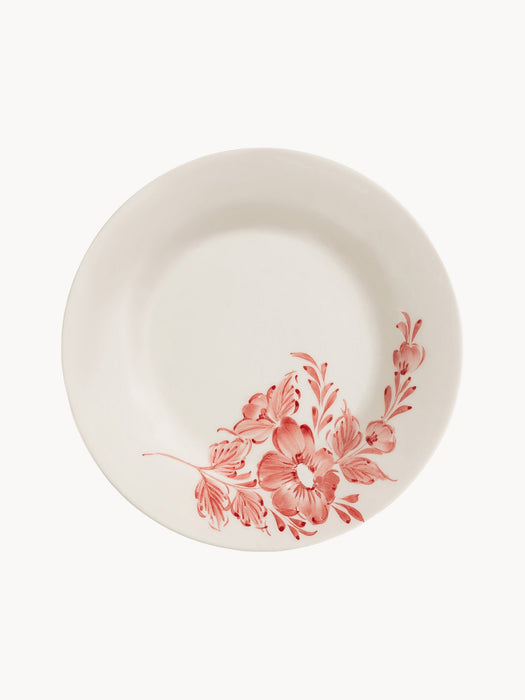 Hand-Painted Breakfast Plate Whimsical Rose