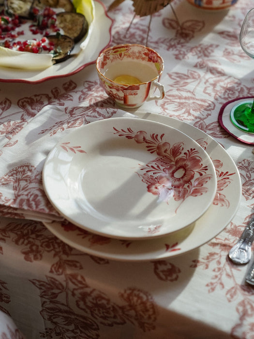 Hand-Painted Dinner Plate Whimsical Rose