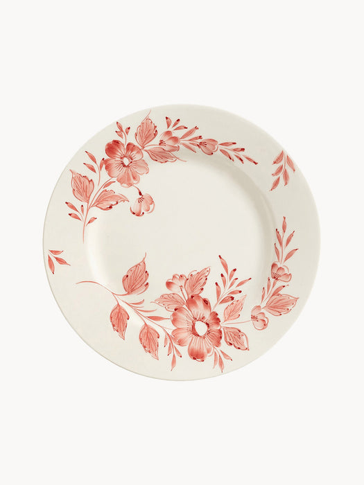 Hand-Painted Dinner Plate Whimsical Rose