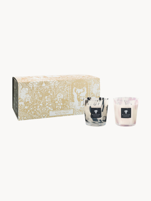 Scented Candles White Pearls & Black Pearls Set of 2 Orchid & Grapefruit