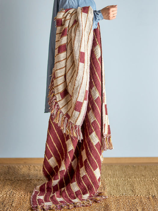 Reversible Throw Cang with Fringes
