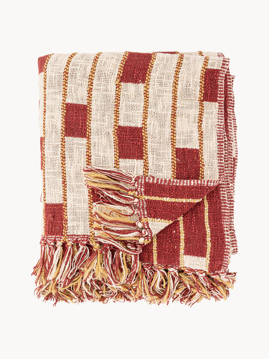 Reversible Throw Cang with Fringes