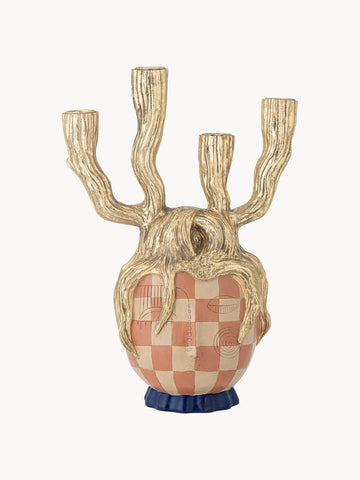 Hand-Painted Candle Holder Medusa