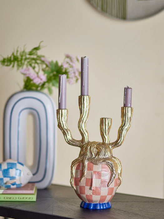 Hand-Painted Candle Holder Medusa