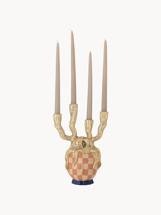Hand-Painted Candle Holder Medusa