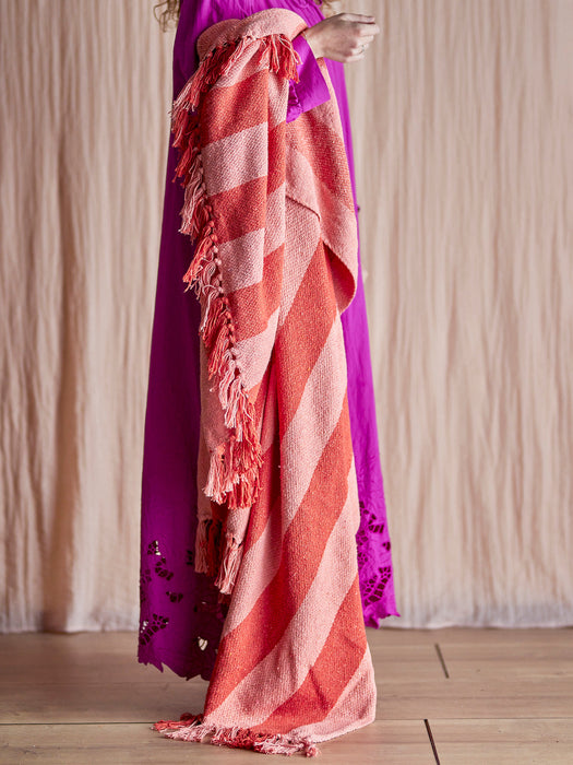 Striped Throw Frello with Fringes