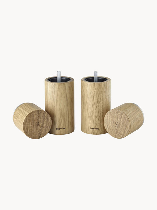 Pepe Oak Wood Salt and Pepper Mills, Set of 2