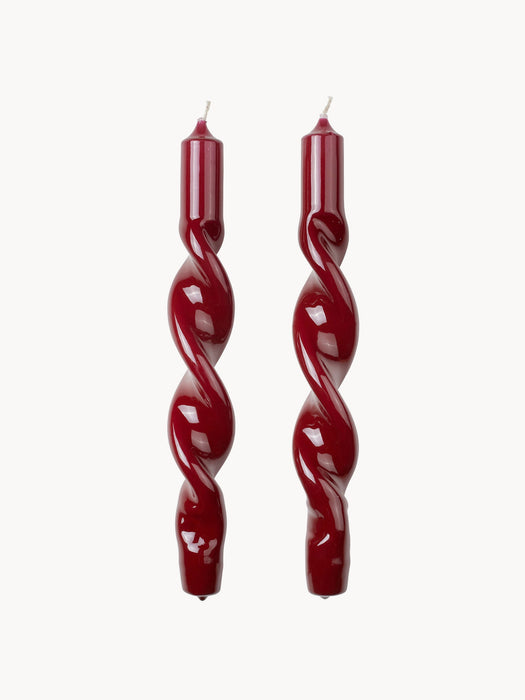 Handcrafted Dinner Candles Twist Set of 2