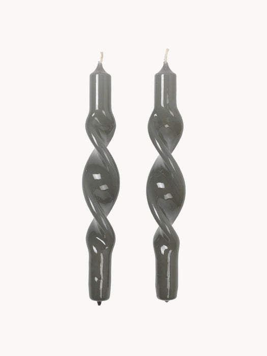 Handcrafted Dinner Candles Twist Set of 2