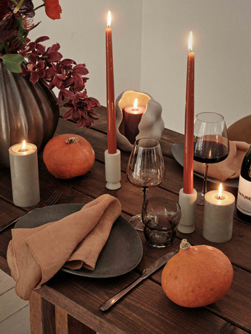 Handmade Dinner Candles Smooth, Set of 4