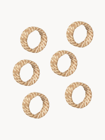 Rattan Napkin Rings Gaia, Set of 6